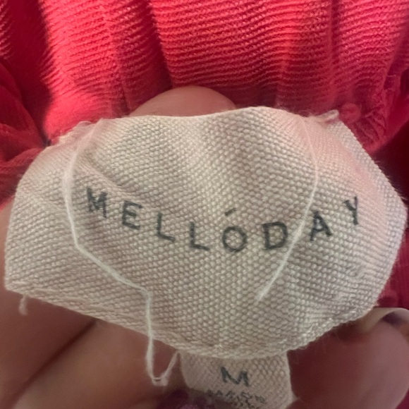 Melloday “Marsala” Pink Wrap Tie Palazzo Wide Leg Romper SzM Pockets - Picture 5 of 15